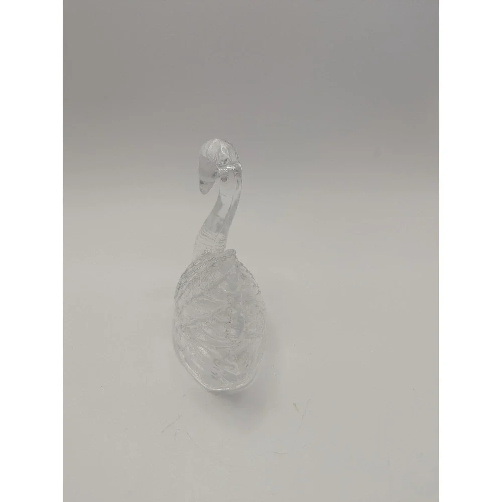 Clear Glass Swan Figurine Trinket Dish‎ Lid ONLY 3.5